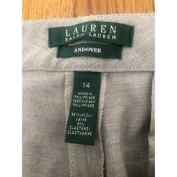 Lauren Ralph Lauren Size 14 Andover Pants Gray Wool Blend Stretch - Picture 7 of 7